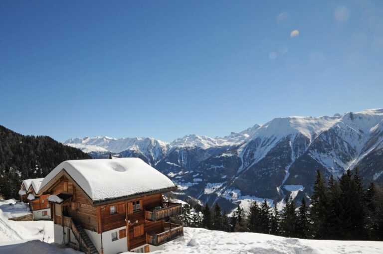 Ausblick vom Balkon im Winter