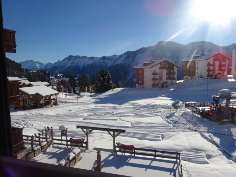 Aussicht vom Balkon im Winter