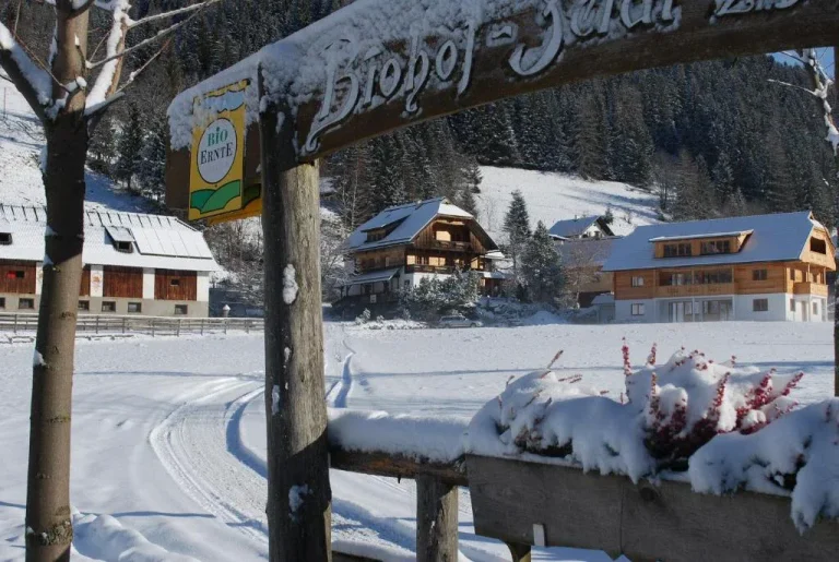 Winterlandschaft beim Biohof Seidl