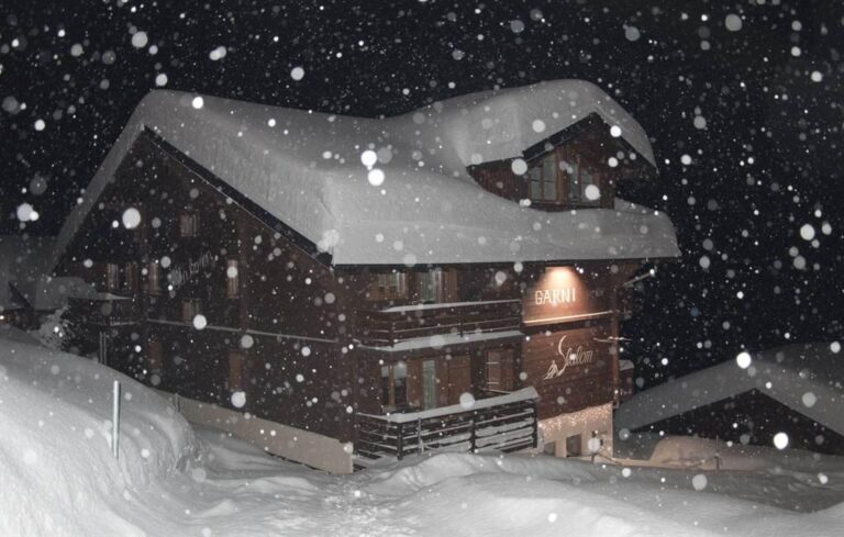 Fassade bei Schneefall