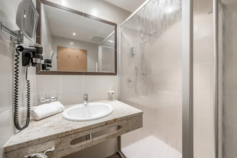 Badezimmer im Hotel Garni Viktoria