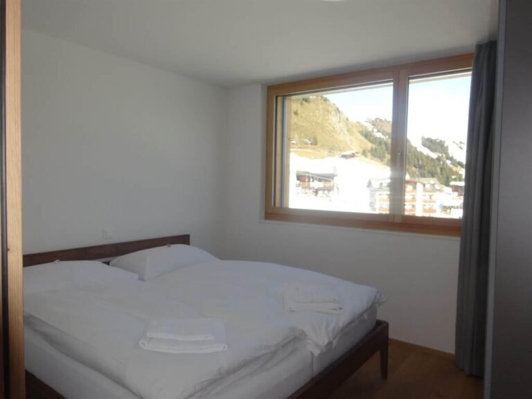 Schlafzimmer mit Bergblick