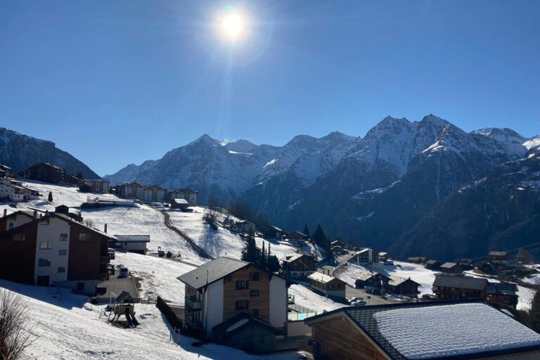 Aussicht vom Balkon im Winter